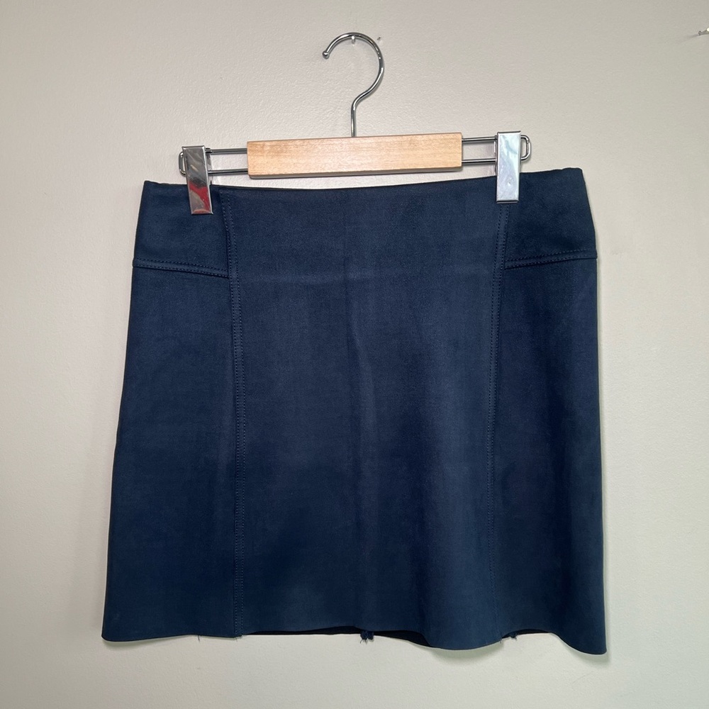 Suede Skirt Navy Blue